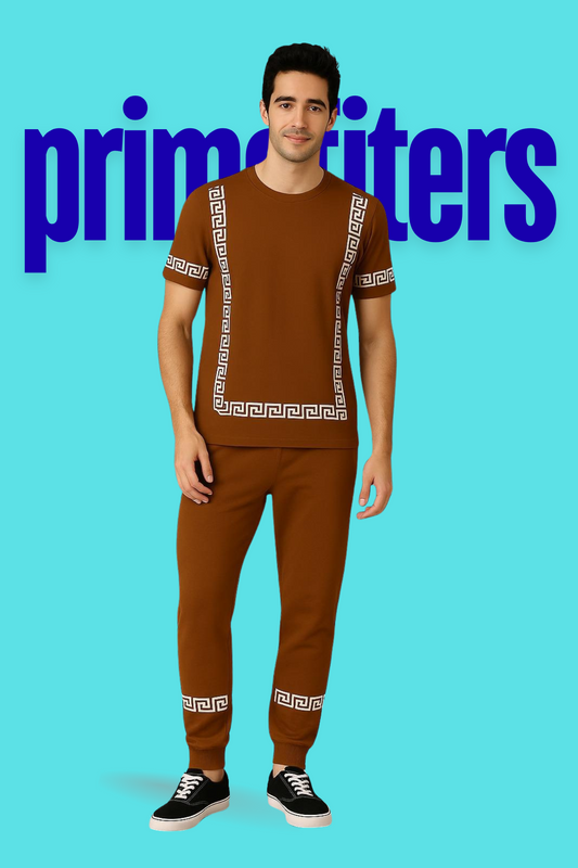 T-Shirt & Joggers (White, Black, Brown)